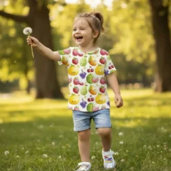 Jersey imprimé fruits kawaï