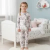 Jersey imprimé éléphant fleurs et arrondis aquarelle