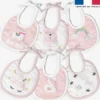 Kit bavoirs en éponge animaux fantaisie rose