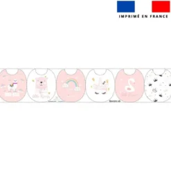 Kit bavoirs en éponge animaux fantaisie rose