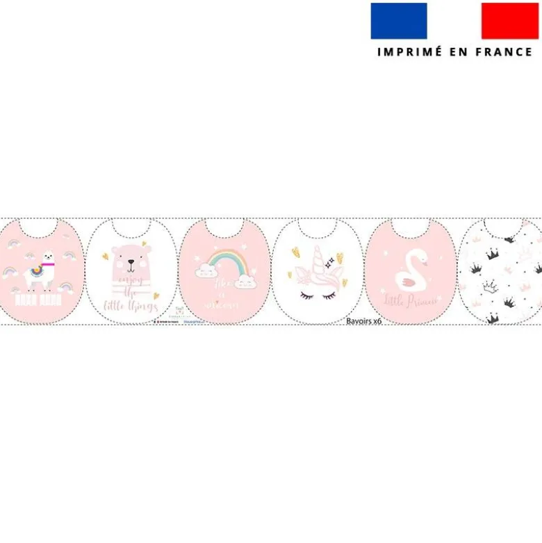 Kit bavoirs en éponge animaux fantaisie rose