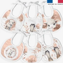 Kit bavoirs en éponge motif agneau aquarelle