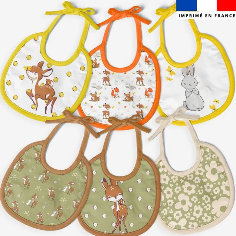 Kit bavoirs en éponge motif animaux de la clairière