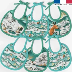 Kit bavoirs en éponge motif animaux du froid - Création Stillistic