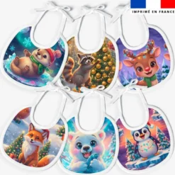 Kit bavoirs en éponge motif animaux de noël