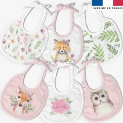 Kit bavoirs en éponge motif animaux aquarelle