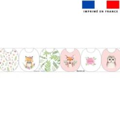 Kit bavoirs en éponge motif animaux aquarelle