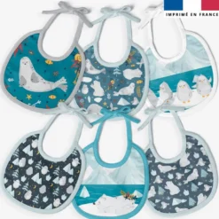 Kit bavoirs en éponge motif animaux marins pôle nord
