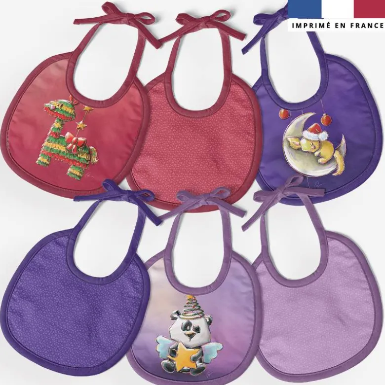 Kit bavoirs en éponge motif animaux célestes de noël - Création Stillistic