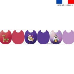 Kit bavoirs en éponge motif animaux célestes de noël - Création Stillistic