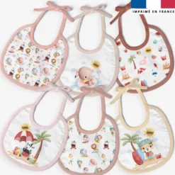 Kit bavoirs en éponge motif animaux d'été