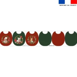 Kit bavoirs en éponge motif animaux couronne de Noël - Création Stillistic