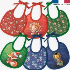 Kit bavoirs en éponge motif animaux de noël - Création Stillistic