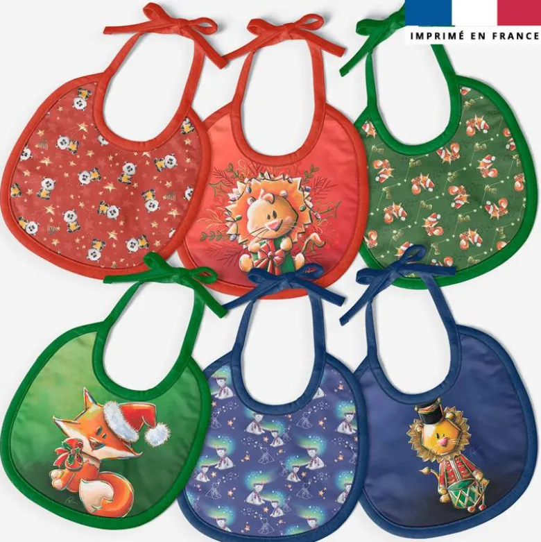 Kit bavoirs en éponge motif animaux de noël - Création Stillistic