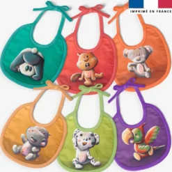 Kit bavoirs en éponge motif animaux du monde - Création Stillistic