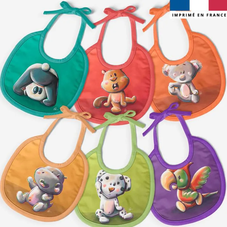 Kit bavoirs en éponge motif animaux du monde - Création Stillistic