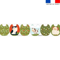 Kit bavoirs en éponge motif animaux de la ferme