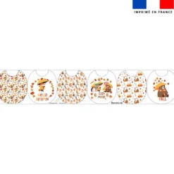 Kit bavoirs en éponge motif animaux d'automne