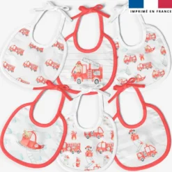 Kit bavoirs en éponge motif animaux pompiers
