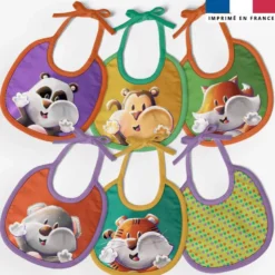 Kit bavoirs en éponge motif animaux Lou-Sticks - Création Stillistic