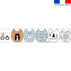 Kit bavoirs en éponge motif animaux hiver