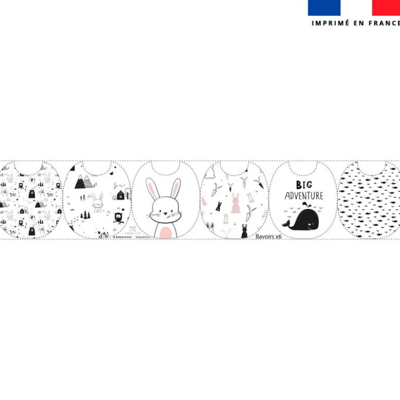 Kit bavoirs en éponge motif animaux de la nuit