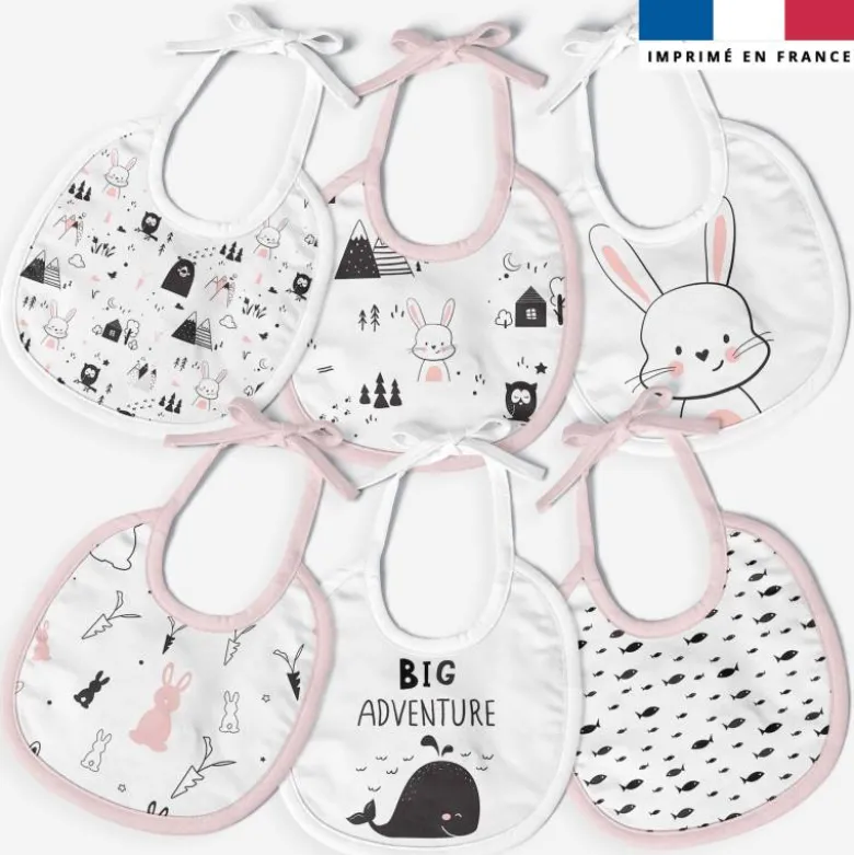 Kit bavoirs en éponge motif animaux de la nuit