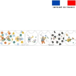 Kit bavoirs en éponge motif animaux musiciens