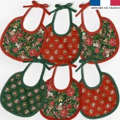 Kit bavoirs en éponge motif animaux couronne et fleur de noël - Création Stillistic