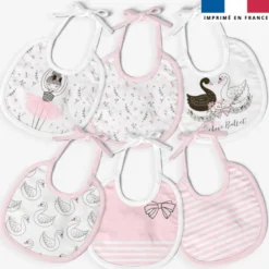 Kit bavoirs en éponge motif ballet
