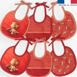 Kit bavoirs en éponge motif bébé castor - Création Stillistic