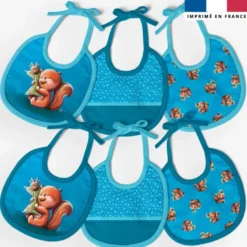 Kit bavoirs en éponge motif bébé écureuil - Création Stillistic