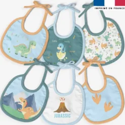 Kit bavoirs en éponge motif bébé dino