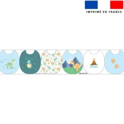 Kit bavoirs en éponge motif bébé dino