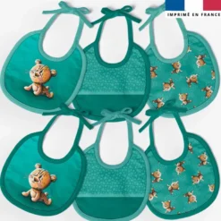 Kit bavoirs en éponge motif bébé guépard - Création Stillistic