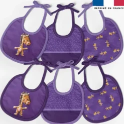 Kit bavoirs en éponge motif bébé girafe - Création Stillistic