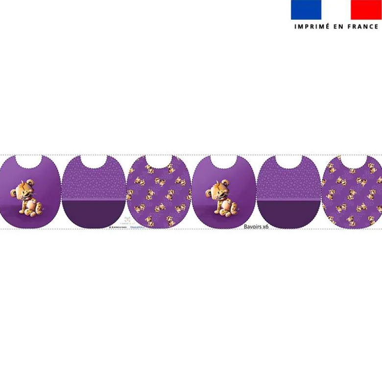 Kit bavoirs en éponge motif bébé hyène - Création Stillistic