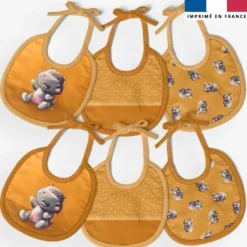 Kit bavoirs en éponge motif bébé hippo - Création Stillistic