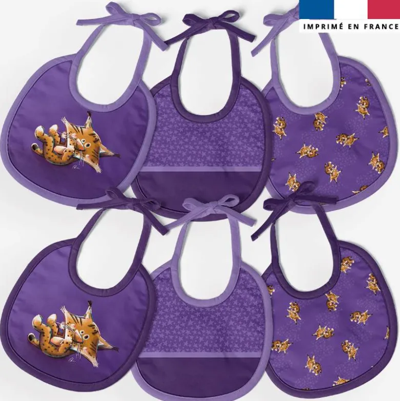 Kit bavoirs en éponge motif bébé lynx - Création Stillistic