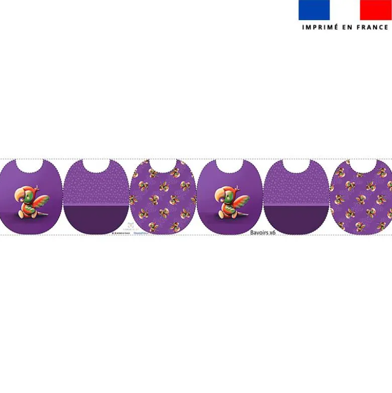 Kit bavoirs en éponge motif bébé perroquet - Création Stillistic