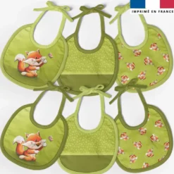 Kit bavoirs en éponge motif bébé renard - Création Stillistic