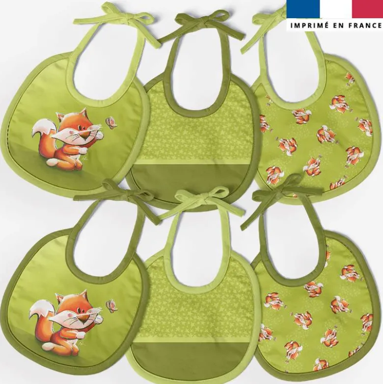Kit bavoirs en éponge motif bébé renard - Création Stillistic