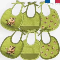 Kit bavoirs en éponge motif bébé singe - Création Stillistic