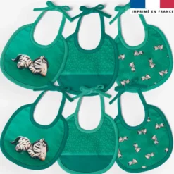 Kit bavoirs en éponge motif bébé zèbre - Création Stillistic