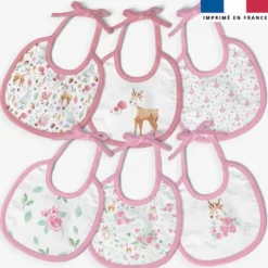 Kit bavoirs en éponge motif biche aquarelle