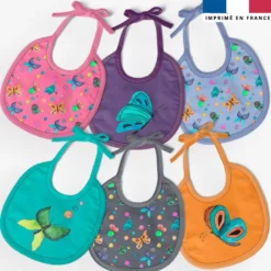 Kit bavoirs en éponge motif bulles et papillons - Création Cat&Colours