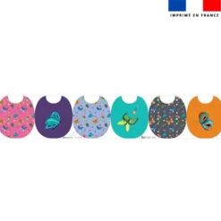 Kit bavoirs en éponge motif bulles et papillons - Création Cat&Colours
