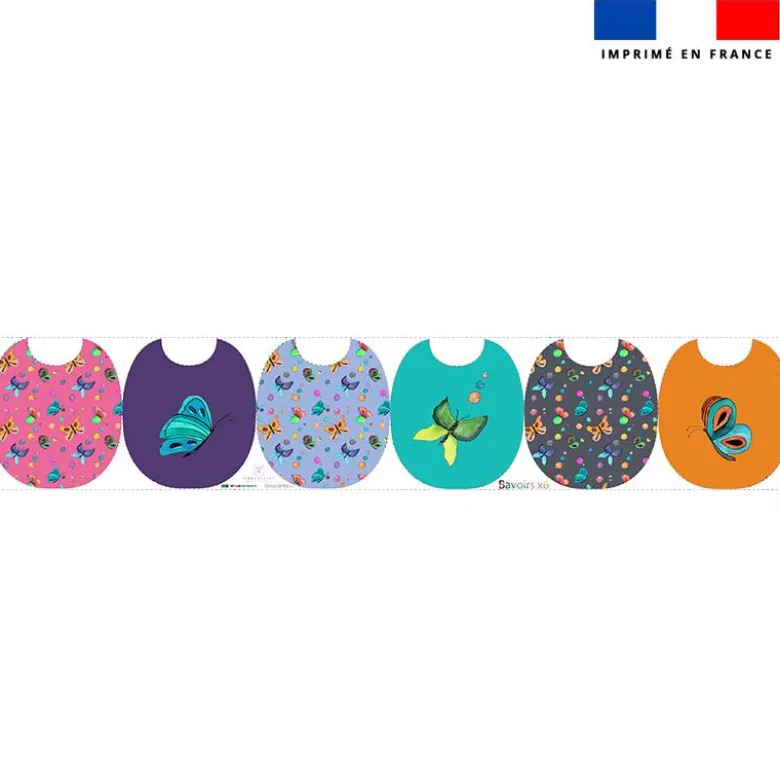 Kit bavoirs en éponge motif bulles et papillons - Création Cat&Colours
