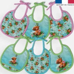 Kit bavoirs en éponge motif capybara - Création Stillistic