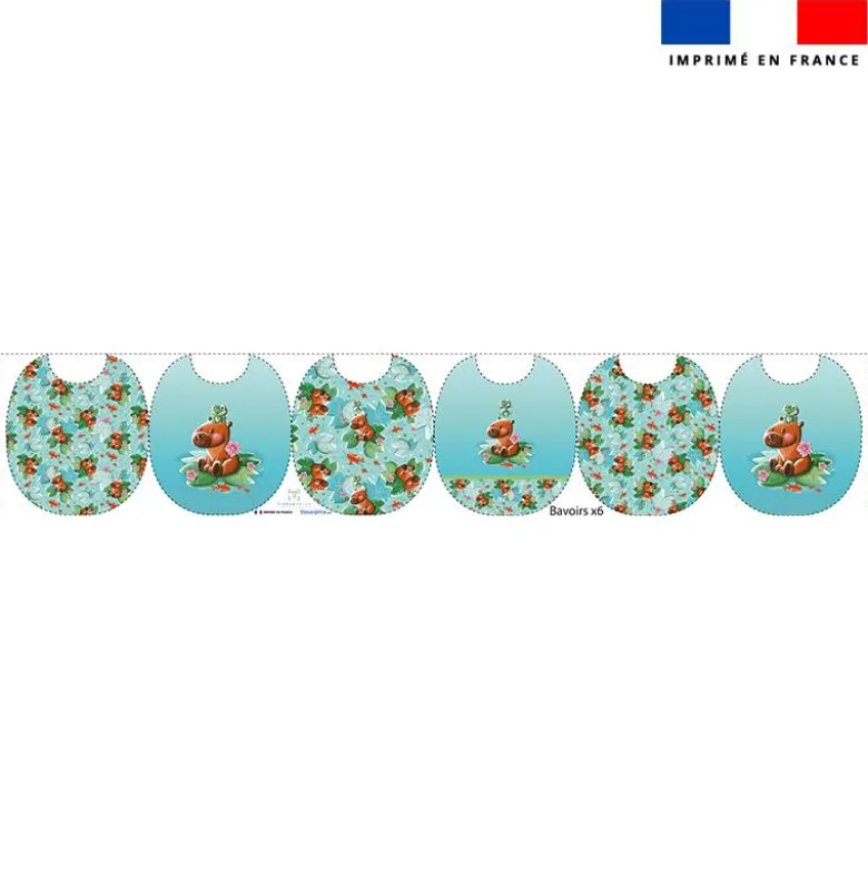 Kit bavoirs en éponge motif capybara - Création Stillistic